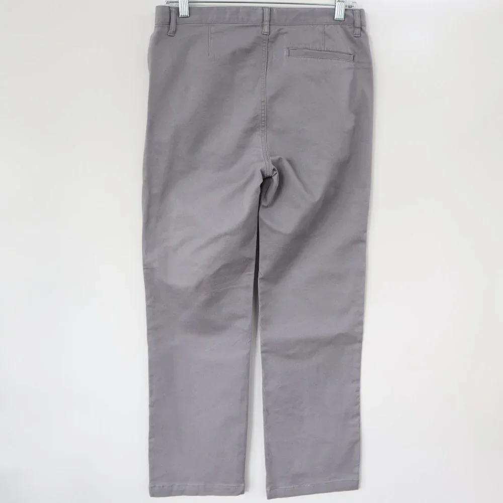 OLD NAVY Straight Built-In Flex Grey Chino Size 14 Husky Adjustable Waist